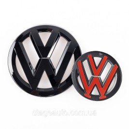 Передняя эмблема Volkswagen Фольцваген VW CC 2012 - 2016 Черная