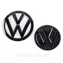 Передняя + задняя эмблема Volkswagen Фольцваген VW GOLF 7 2012 - 2017 Черная
