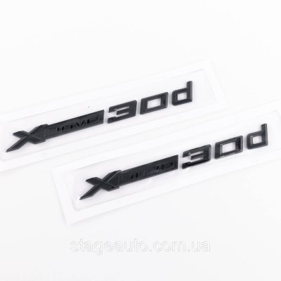 Шильдик Емблема Напис BMW XDrive 30d для БМВ, Хдрайв 30д чорний пара