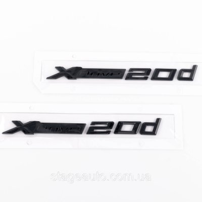 Шильдик Емблема Напис BMW XDrive 20d для БМВ, Хдрайв 20д чорний пара