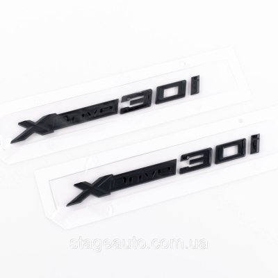 Шильдик Емблема Напис BMW XDrive 30i для БМВ, Хдрайв 30і чорний пара