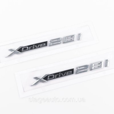 Шильдик Емблема Напис BMW XDrive 28i для БМВ, Хдрайв 28і хром пара