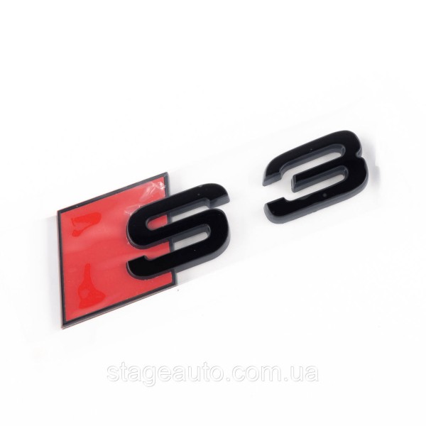 Эмблема наклейка S3 Audi Ауди на багажник - Черный 100х36 мм надпись S3 черная