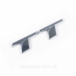 Эмблема наклейка TT Audi Ауди на багажник - Хром, надпись ТТ хромированая