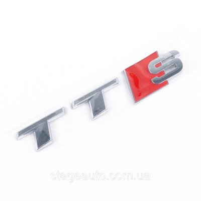 Емблема наклейка TTS Audi Ауді на багажник - Хром, напис ТТС хромований