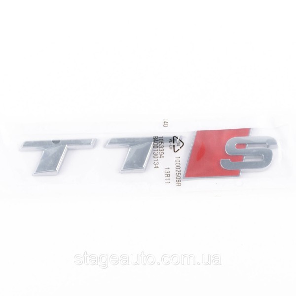 Эмблема наклейка TTS Audi Ауди на багажник - Хром, надпись ТТС хромированая
