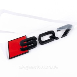 Эмблема наклейка SQ7 Audi Ауди на багажник - Черный 142х36 мм надпись SQ7 черная