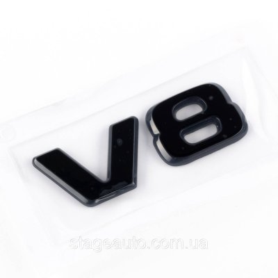 Шильдик надпись багажника V8 Mercedes-Benz Мерседес В8 Чорний
