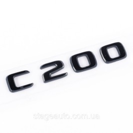 Шильдик надпись багажника C200 Mercedes-Benz Мерседес Ц200 Черный