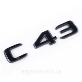 Шильдик надпись багажника C43 Mercedes-Benz Мерседес Ц43 Черный