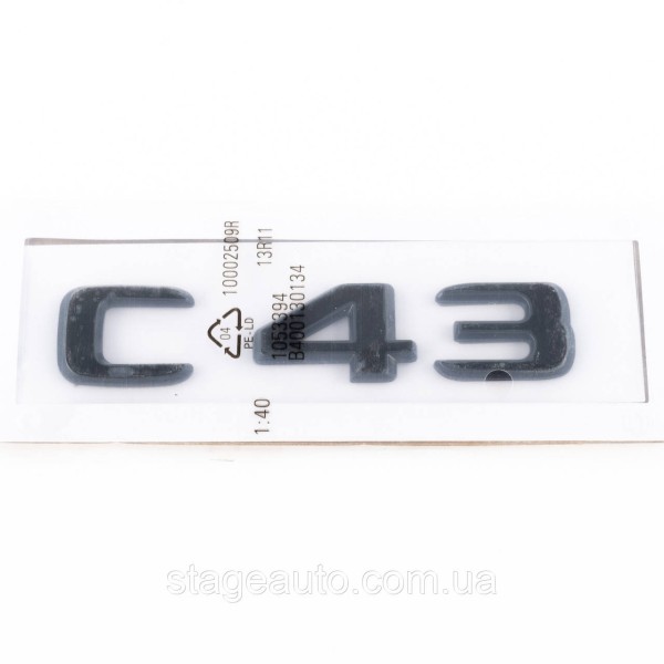 Шильдик надпись багажника C43 Mercedes-Benz Мерседес Ц43 Черный