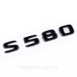 Шильдик надпись багажника S580 Mercedes-Benz Мерседес С580 Черный