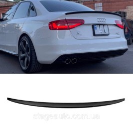 Спойлер багажника Audi A4 B8 2012-2017 стиль S4 (ABS пластик) Ауди А4 Б8 черный глянец