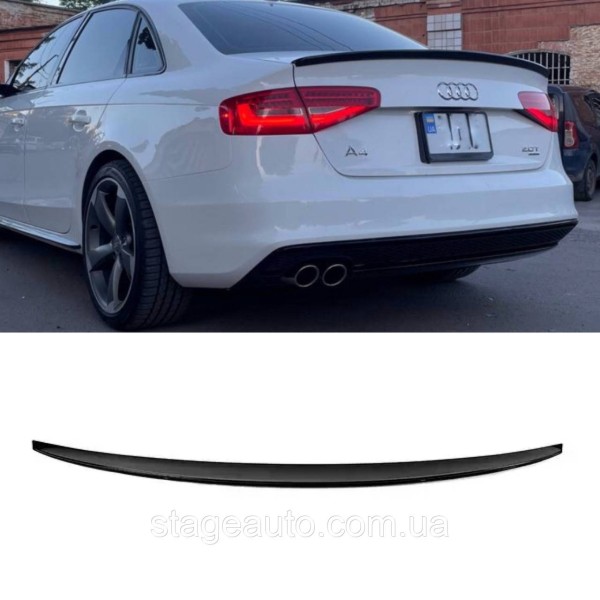 Спойлер багажника Audi A4 B8 2012-2017 стиль S4 (ABS пластик) Ауди А4 Б8 черный глянец