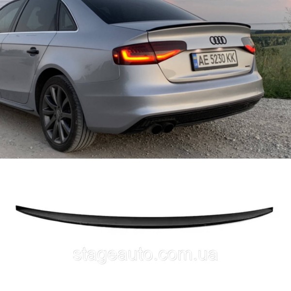 Спойлер багажника Audi A4 B8 2012-2017 стиль S4 (ABS пластик) Ауди А4 Б8 черный глянец