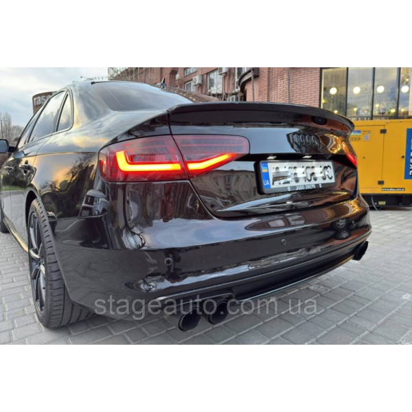 Спойлер багажника Audi A4 B8 2012-2017 стиль S4 (ABS пластик) Ауди А4 Б8 черный глянец