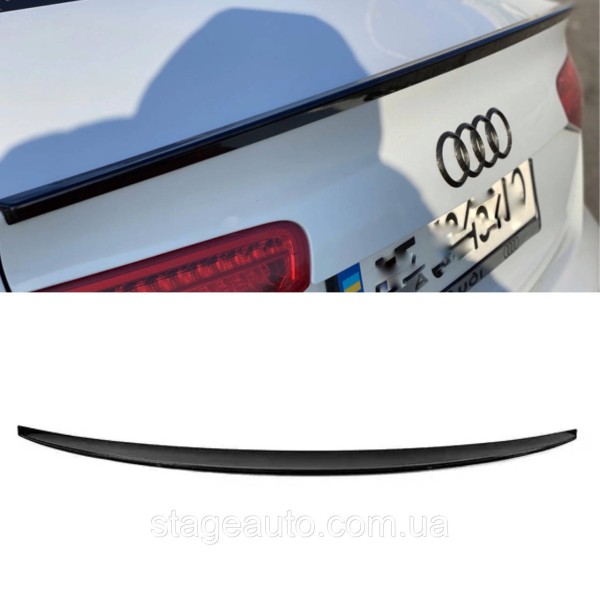 Спойлер багажника Audi A4 B8 2012-2017 стиль S4 (ABS пластик) Ауди А4 Б8 черный глянец