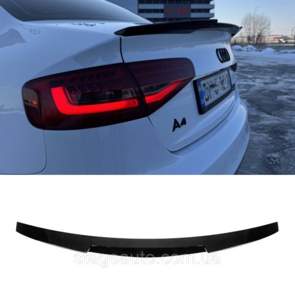 Спойлер багажника Audi A4 B8 2012-2017 стиль M4 (ABS пластик) Ауди А4 Б8 черный глянец