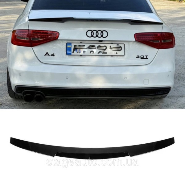 Спойлер багажника Audi A4 B8 2012-2017 стиль M4 (ABS пластик) Ауди А4 Б8 черный глянец