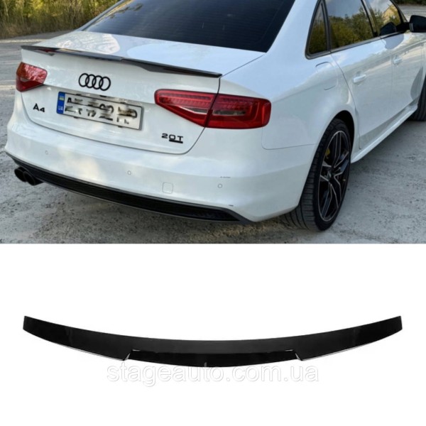Спойлер багажника Audi A4 B8 2012-2017 стиль M4 (ABS пластик) Ауди А4 Б8 черный глянец