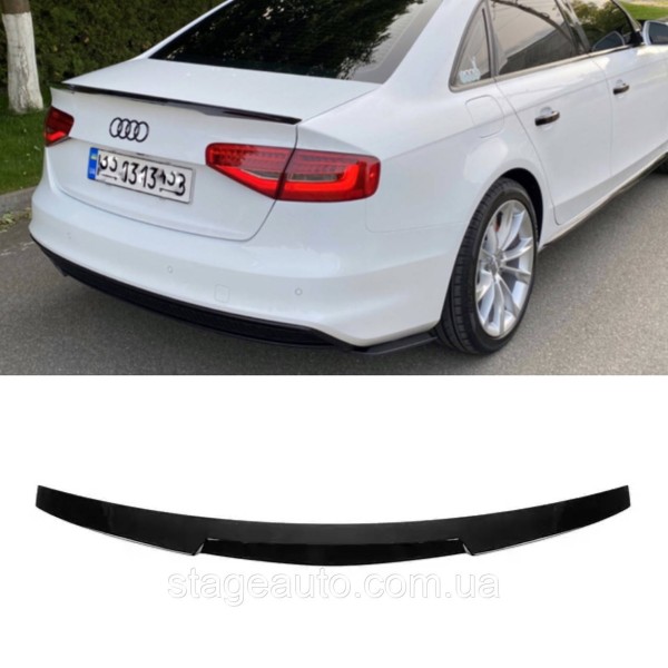 Спойлер багажника Audi A4 B8 2012-2017 стиль M4 (ABS пластик) Ауди А4 Б8 черный глянец