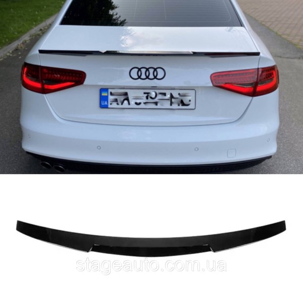 Спойлер багажника Audi A4 B8 2012-2017 стиль M4 (ABS пластик) Ауди А4 Б8 черный глянец
