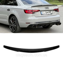 Спойлер багажника Audi A4 B9 2015-2019 стиль M4 (ABS пластик) Ауди А4 Б9 черный глянец