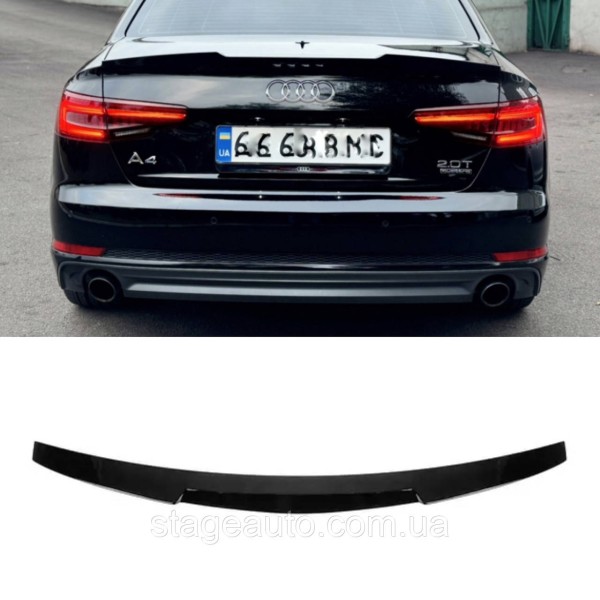 Спойлер багажника Audi A4 B9 2015-2019 стиль M4 (ABS пластик) Ауди А4 Б9 черный глянец