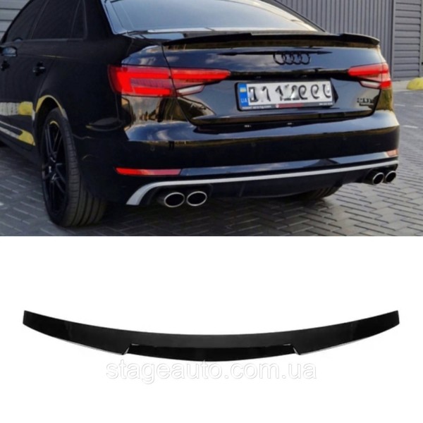 Спойлер багажника Audi A4 B9 2015-2019 стиль M4 (ABS пластик) Ауди А4 Б9 черный глянец