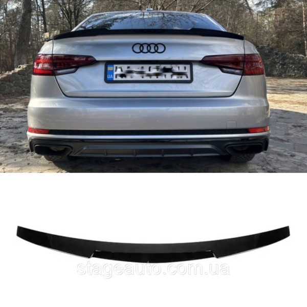 Спойлер багажника Audi A4 B9 2015-2019 стиль M4 (ABS пластик) Ауди А4 Б9 черный глянец