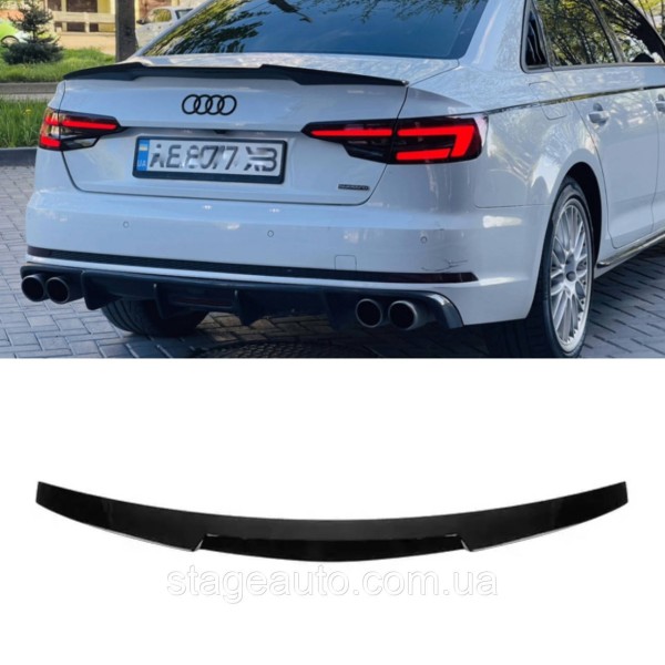 Спойлер багажника Audi A4 B9 2015-2019 стиль M4 (ABS пластик) Ауди А4 Б9 черный глянец