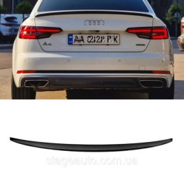 Спойлер багажника Audi A4 B9 2015-2019 стиль S4 (ABS пластик) Ауди А4 Б9 черный глянец