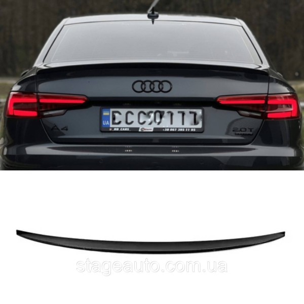 Спойлер багажника Audi A4 B9 2015-2019 стиль S4 (ABS пластик) Ауди А4 Б9 черный глянец