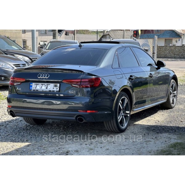 Спойлер багажника Audi A4 B9 2015-2019 стиль S4 (ABS пластик) Ауди А4 Б9 черный глянец
