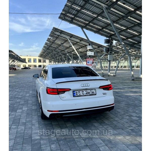 Спойлер багажника Audi A4 B9 2015-2019 стиль S4 (ABS пластик) Ауди А4 Б9 черный глянец