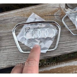 Накладка на руль, эмблема AUDI (Ауди) подушка AIR BAG 90 * 56 мм Хром