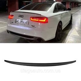 Спойлер багажника Audi A6 C7 2011-2014 стиль S3 (ABS пластик) Ауди А6 Ц7 черный глянец