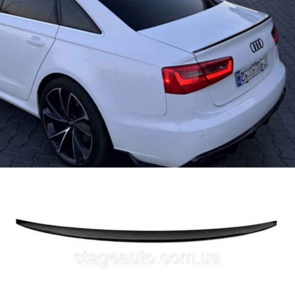 Спойлер багажника Audi A6 C7 2011-2014 стиль S3 (ABS пластик) Ауди А6 Ц7 черный глянец