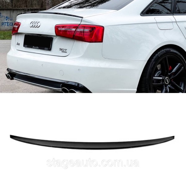 Спойлер багажника Audi A6 C7 2011-2014 стиль S3 (ABS пластик) Ауди А6 Ц7 черный глянец