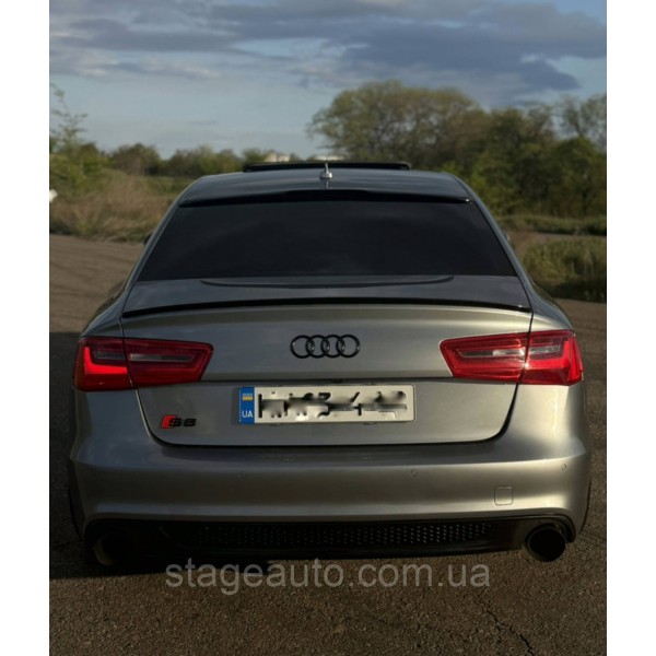 Спойлер багажника Audi A6 C7 2011-2014 стиль S3 (ABS пластик) Ауди А6 Ц7 черный глянец