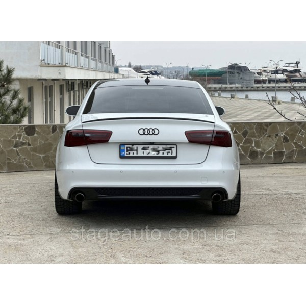 Спойлер багажника Audi A6 C7 2011-2014 стиль S3 (ABS пластик) Ауди А6 Ц7 черный глянец
