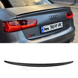 Спойлер багажника Audi A6 C7 2014-2018 стиль S3 (ABS пластик) Ауди А6 Ц7 черный глянец