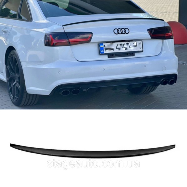 Спойлер багажника Audi A6 C7 2014-2018 стиль S3 (ABS пластик) Ауди А6 Ц7 черный глянец