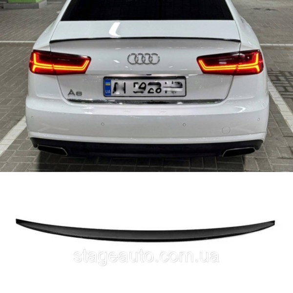 Спойлер багажника Audi A6 C7 2014-2018 стиль S3 (ABS пластик) Ауди А6 Ц7 черный глянец