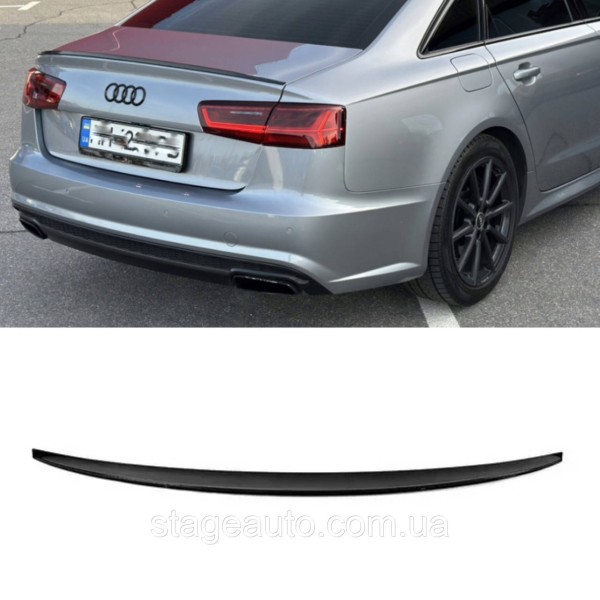 Спойлер багажника Audi A6 C7 2014-2018 стиль S3 (ABS пластик) Ауди А6 Ц7 черный глянец
