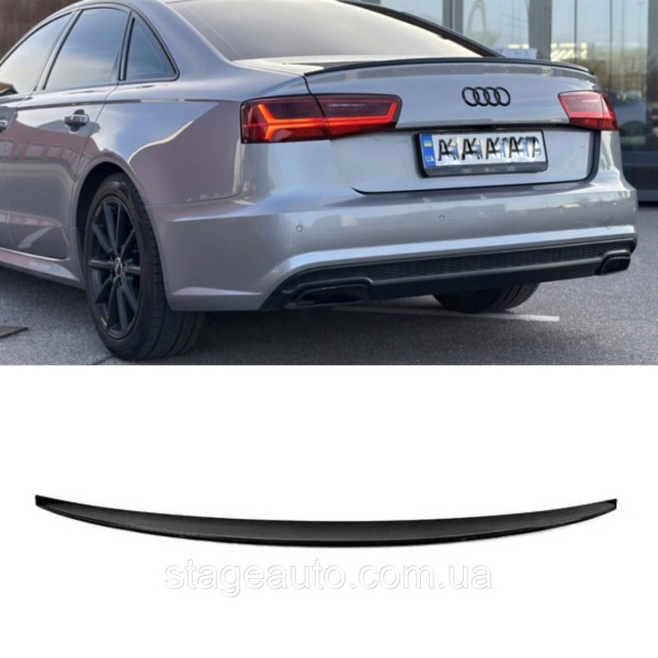 Спойлер багажника Audi A6 C7 2014-2018 стиль S3 (ABS пластик) Ауди А6 Ц7 черный глянец