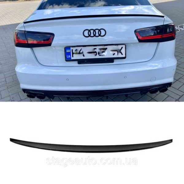 Спойлер багажника Audi A6 C7 2014-2018 стиль S3 (ABS пластик) Ауди А6 Ц7 черный глянец