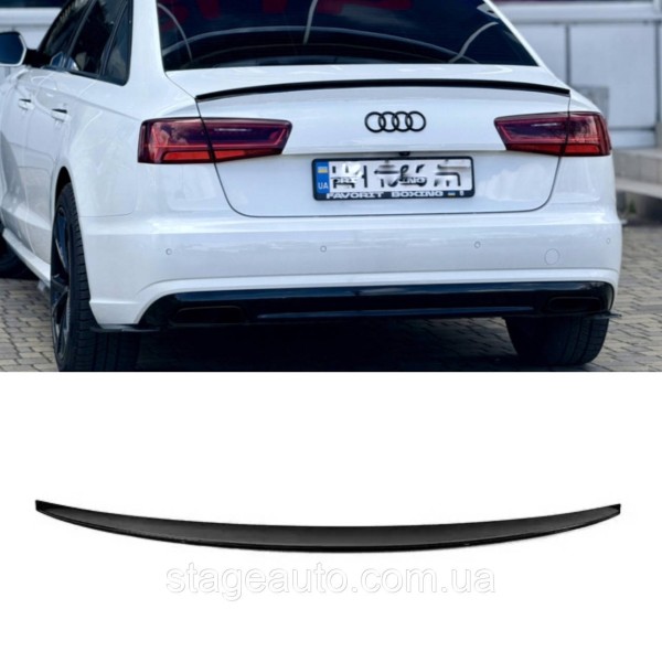Спойлер багажника Audi A6 C7 2014-2018 стиль S3 (ABS пластик) Ауди А6 Ц7 черный глянец