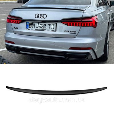 Спойлер багажника Audi A6 C8 2018-2025 стиль S4 (ABS пластик) Ауді А6 Ц8 чорний глянець