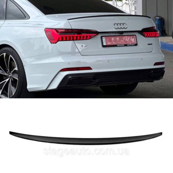 Спойлер багажника Audi A6 C8 2018-2025 стиль S4 (ABS пластик) Ауди А6 Ц8 черный глянец